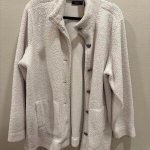 Cream Sherpa Button-Front Jacket